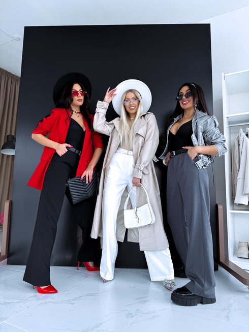 Classic, WHITE fabric pants "SEASON HIT" VS02 PRE-ORDER